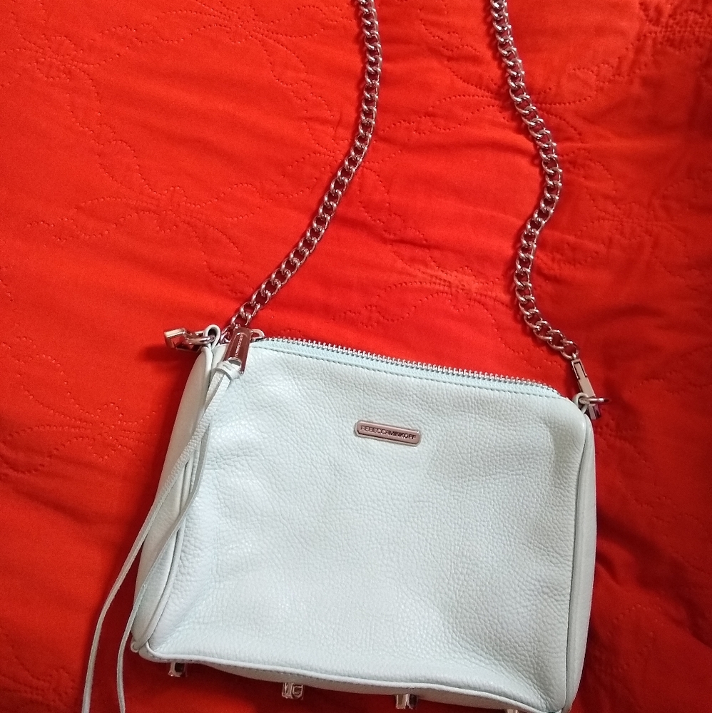 Rebecca Minkoff Leather Mint Color Zip Crossbody